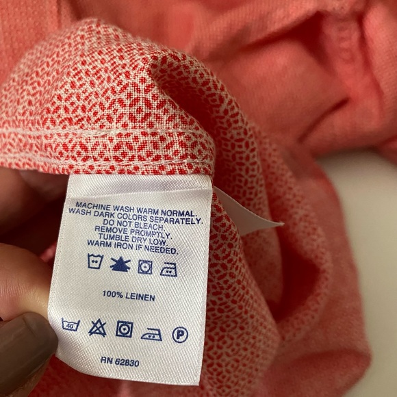 Lands End Shirt Mens XL 17- 17 1/2 Button Down Long Sleeve geometric print - Picture 10 of 12